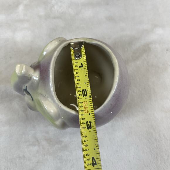 Vintage Ceramic Pig & Elephant Planters Kitsch Super Cute 4in x 3.5in Bnft Chrty - Picture 8 of 16